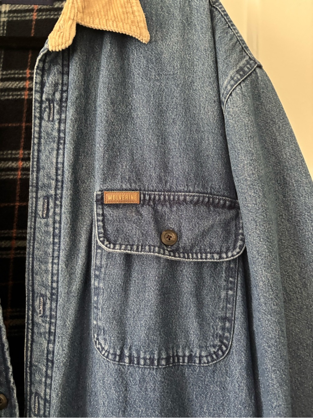 Wolverine Boots & Gear Fleece Lined Denim Shirt Jacket - Size Large - Picture 6 of 8